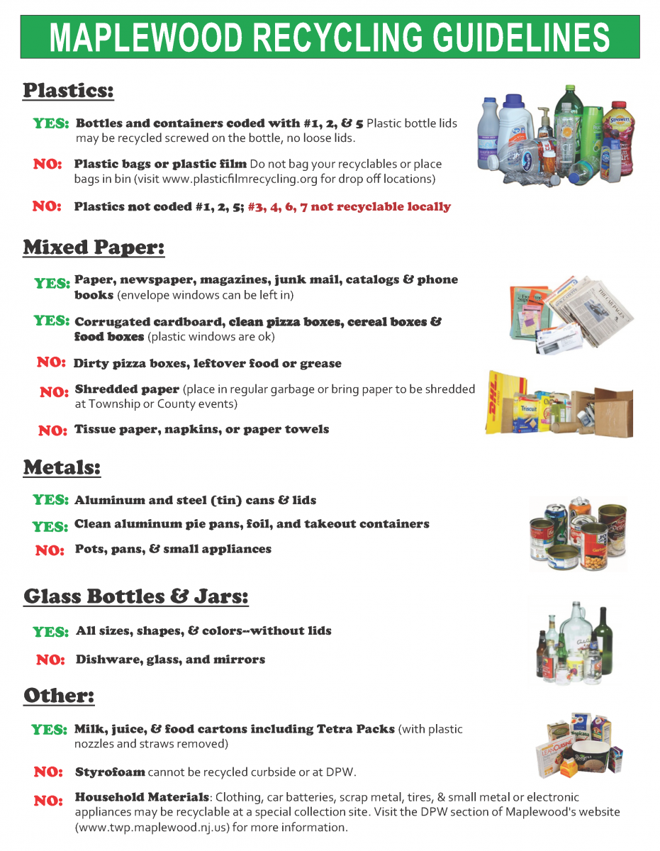 2021 Maplewood Recycling Guidelines (English)